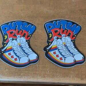 Dutch Bros Sticker — Blue, Red, Yellow Retro Roller Sneakers
